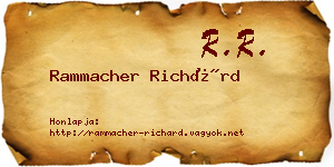 Rammacher Richárd névjegykártya